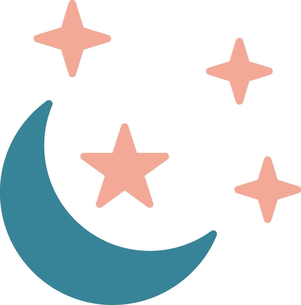 Moon Glyph Two Color Icon vector