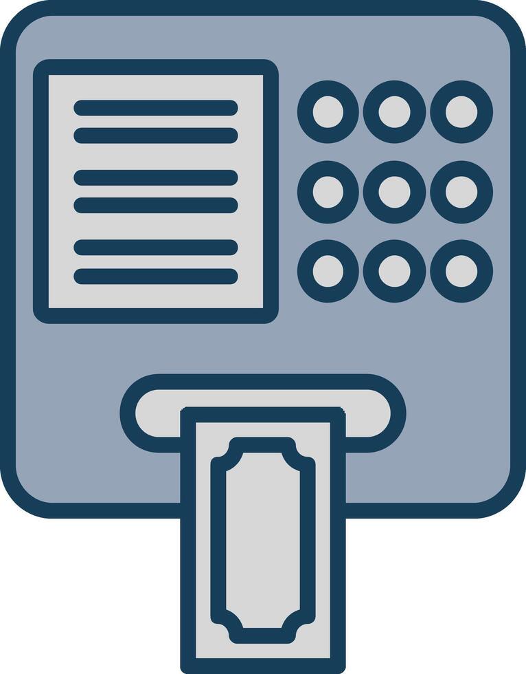 ATM Machine Line Filled Grey Icon vector