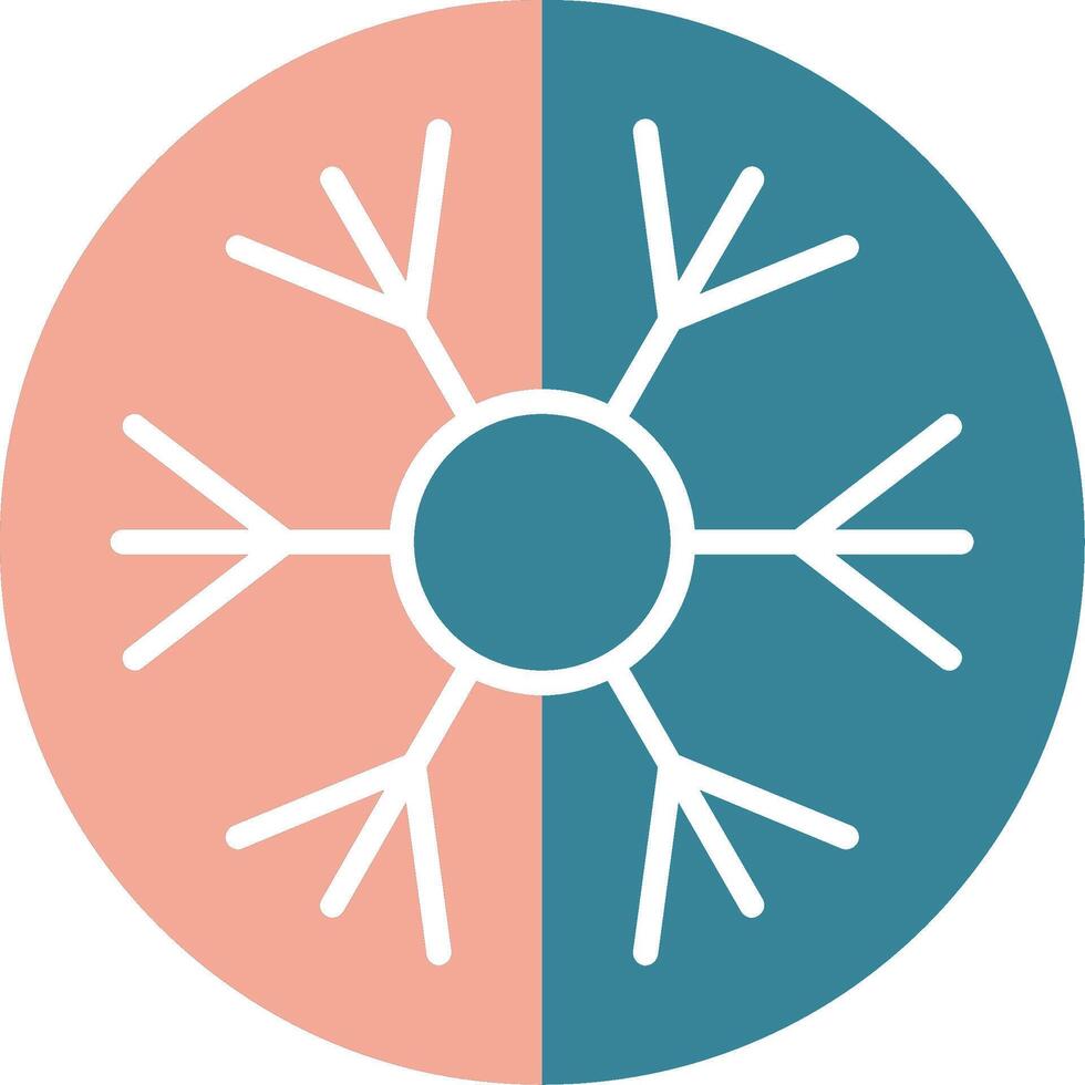 Snowflake Glyph Two Color Icon vector