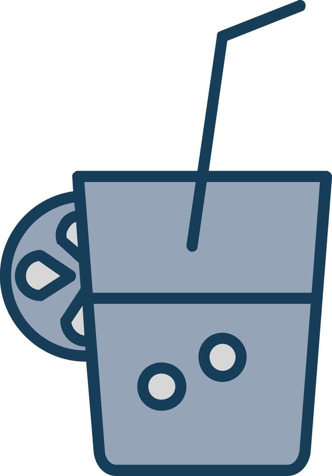 Fresh Juice Line Filled Grey Icon vector