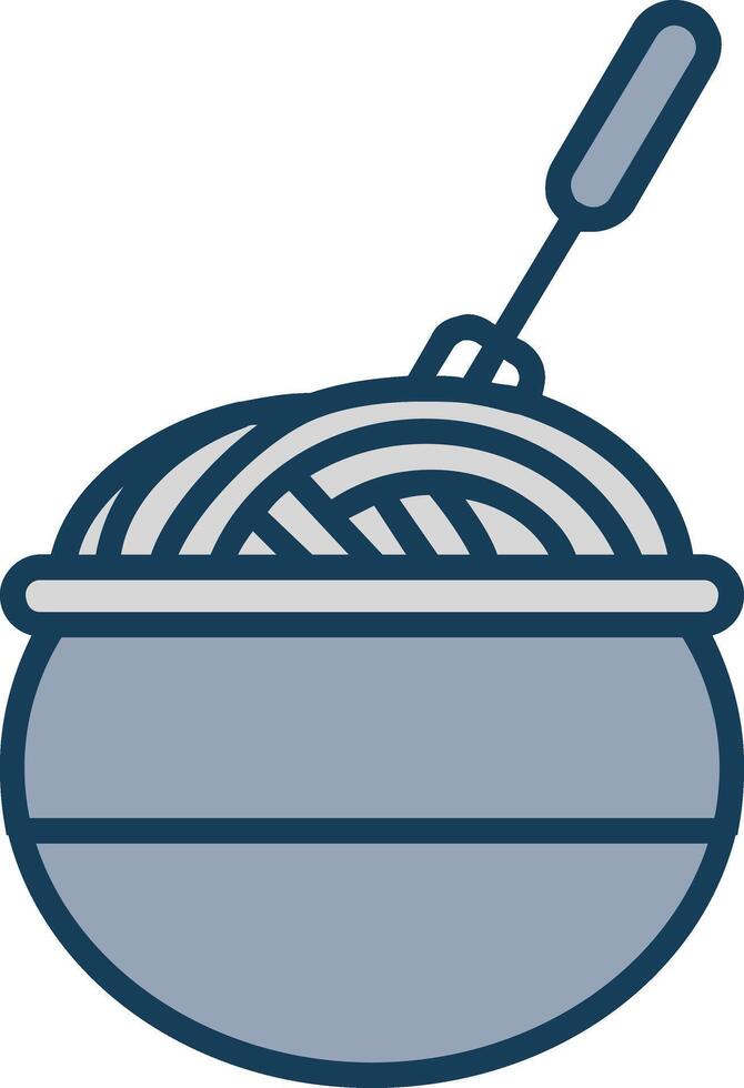 Noddles Line Filled Grey Icon vector