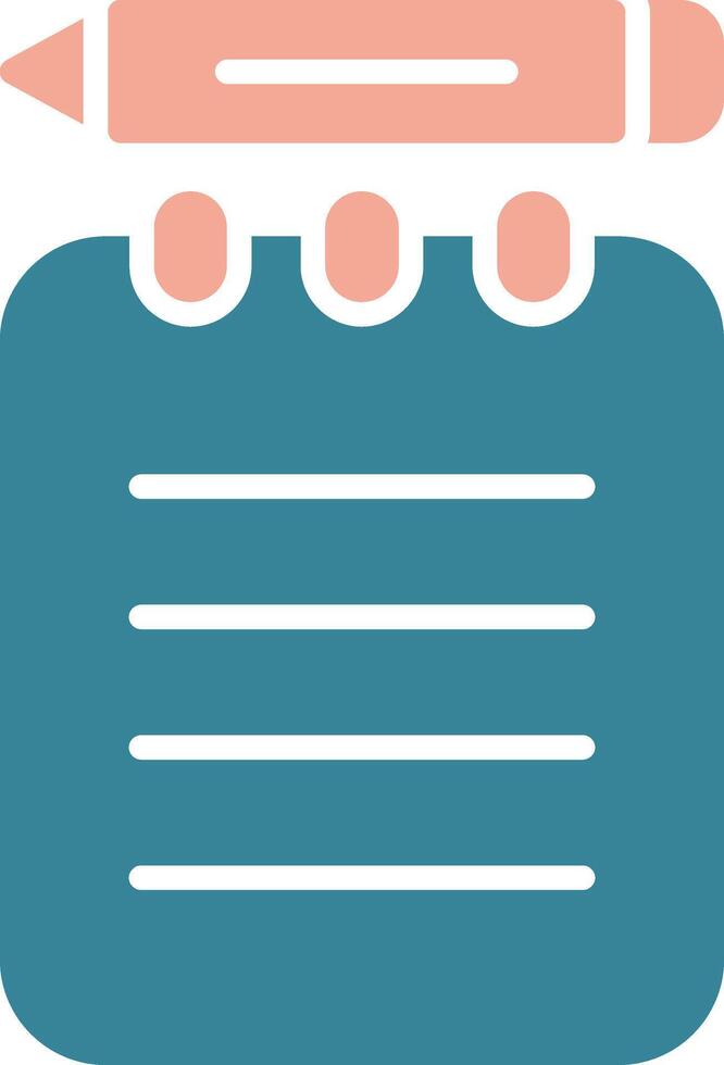 Notepad Glyph Two Color Icon vector
