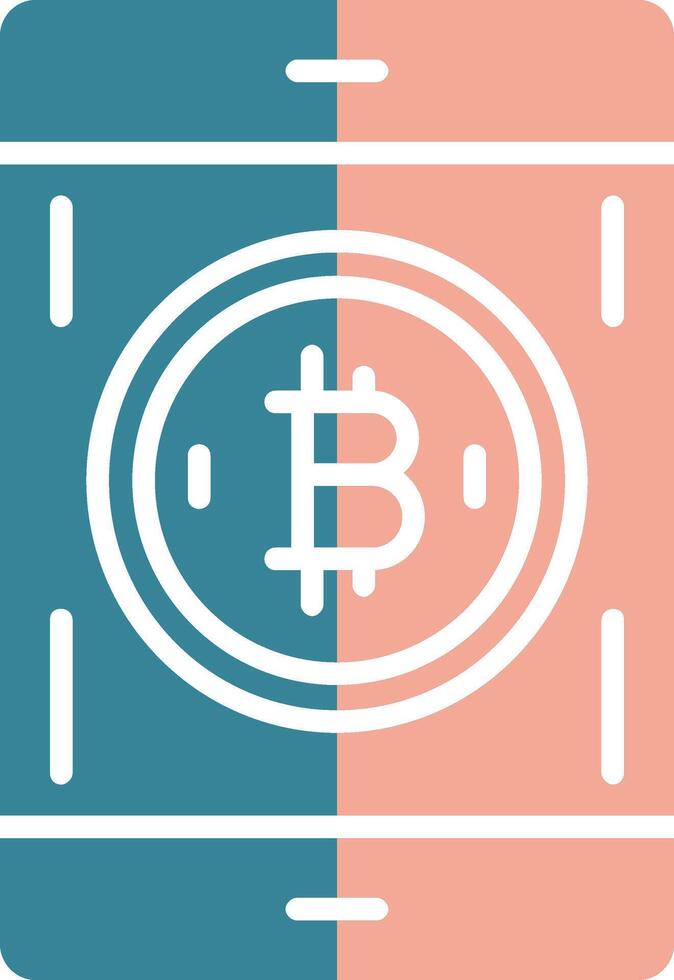 Bitcoin Pay Glyph Two Color Icon vector