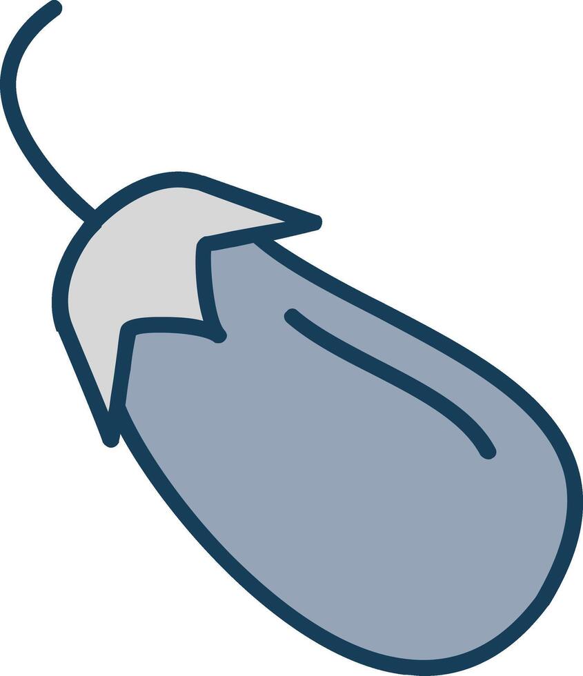 Brinjal Line Filled Grey Icon vector