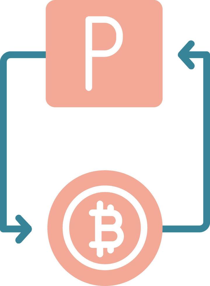 Bitcoin Paypal Glyph Two Color Icon vector