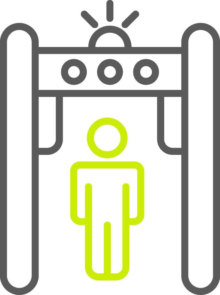Metal Detector Line Two Color Icon vector
