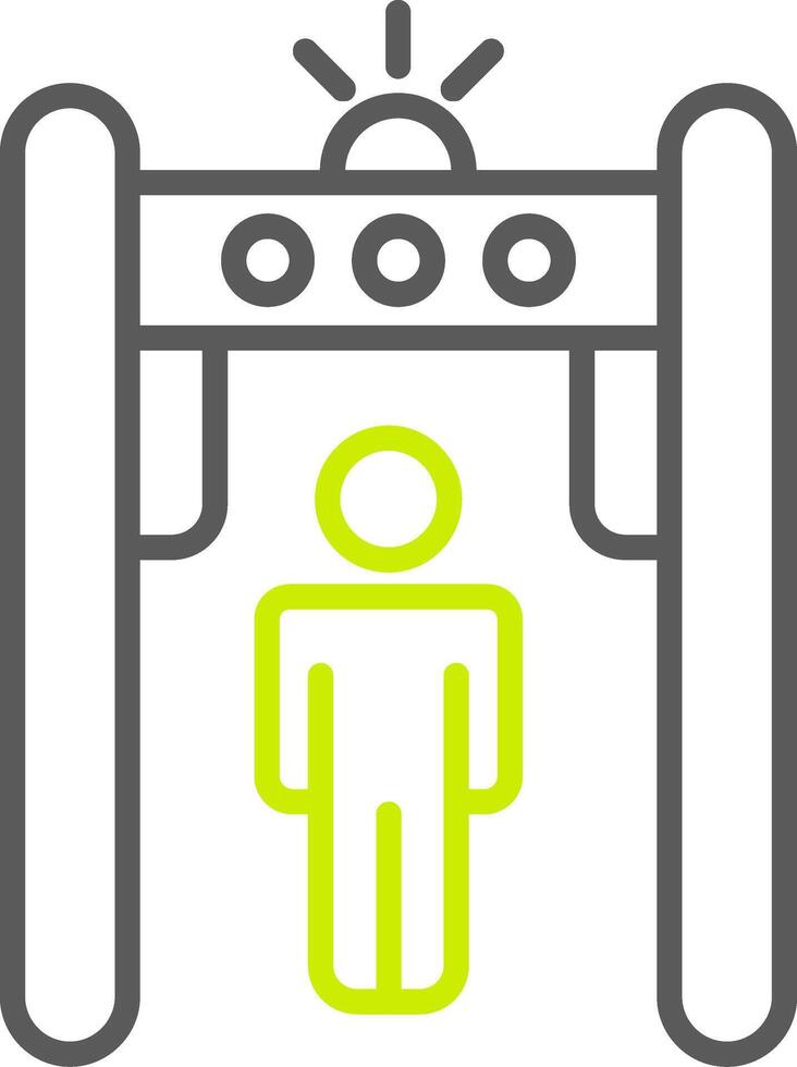 icono de dos colores de la línea del detector de metales vector