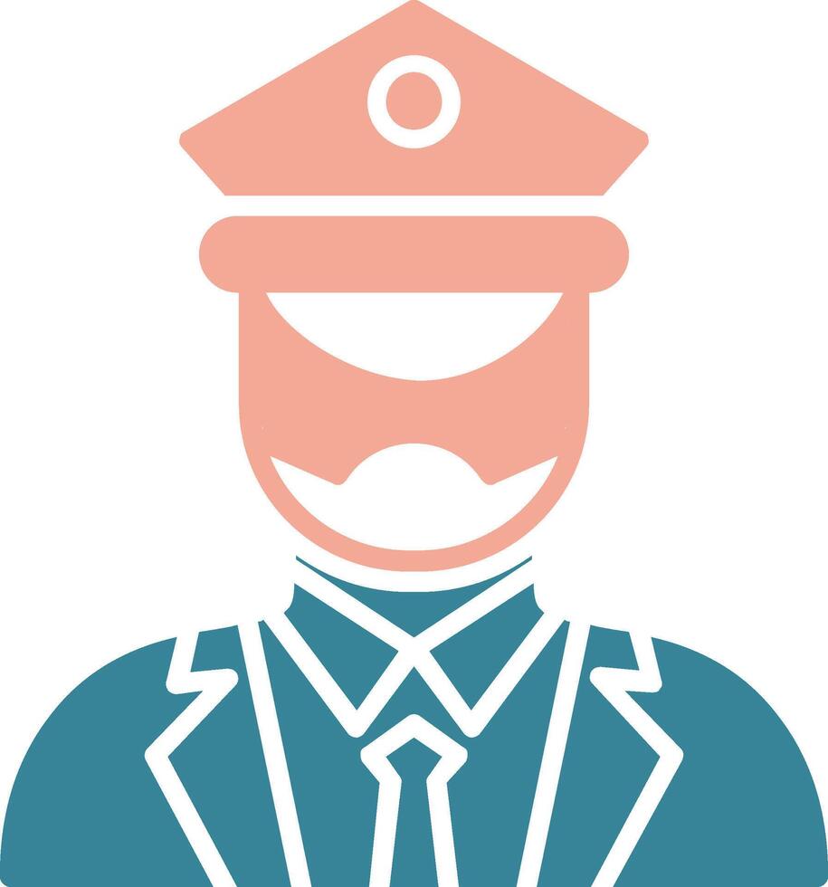 Captain Of Ship Glyph Two Color Icon vector