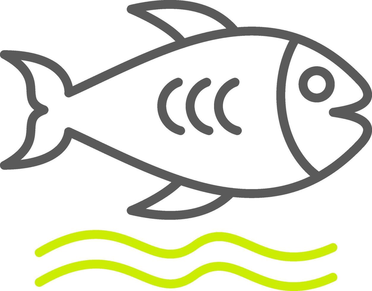 Fish Line Two Color Icon vector