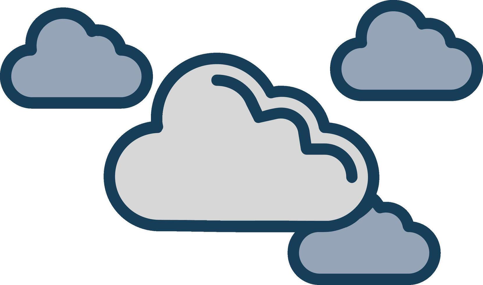 Clouds Line Filled Grey Icon vector