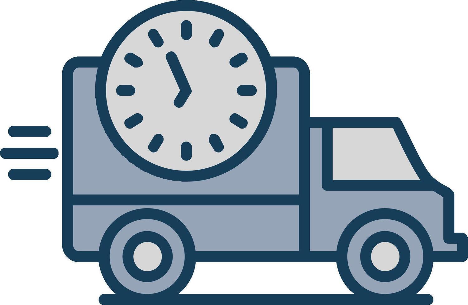 Delivery Time Line Filled Grey Icon vector