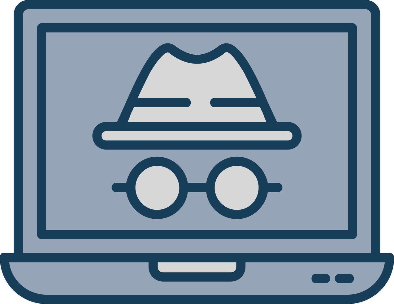 Incognito Line Filled Grey Icon vector