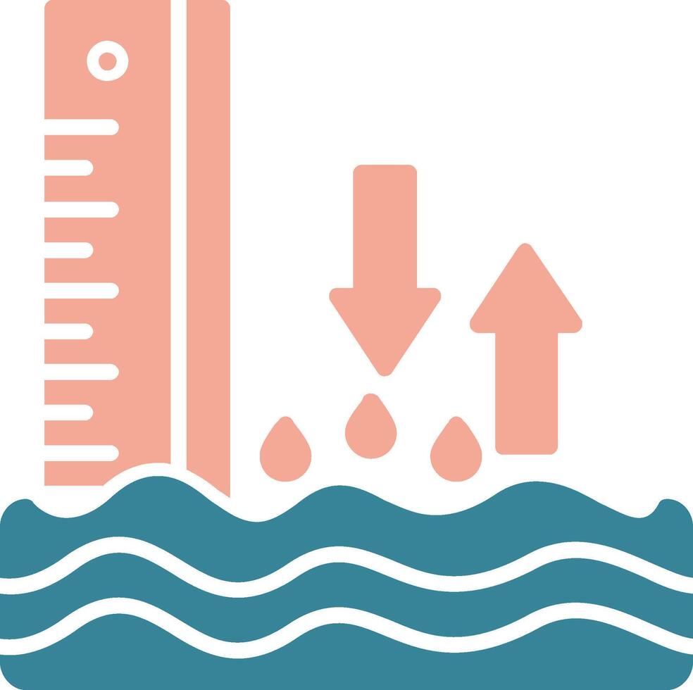 Sea Level Glyph Two Color Icon vector