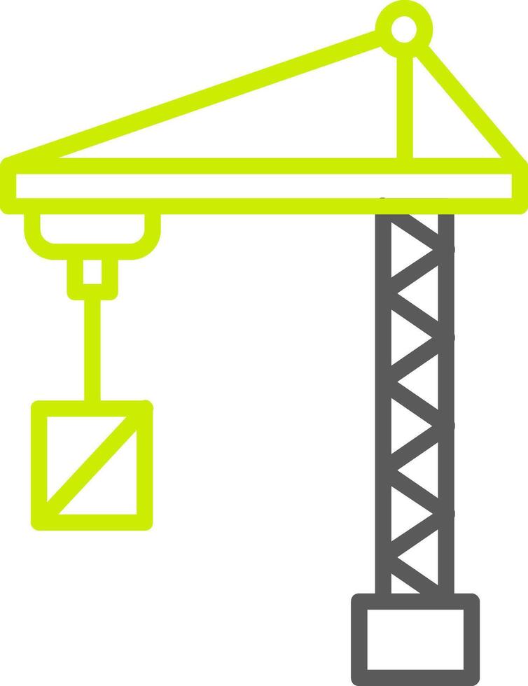 Port Crane Line Two Color Icon vector