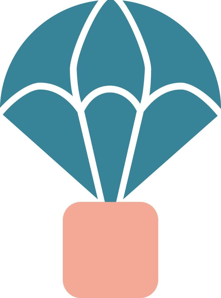 Parachute Glyph Two Color Icon vector