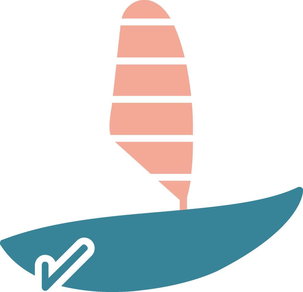 icono de dos colores de glifo de windsurf vector