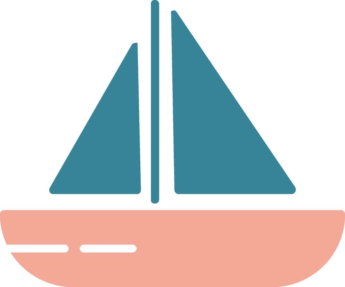 Sailing Boat Glyph Two Color Icon vector