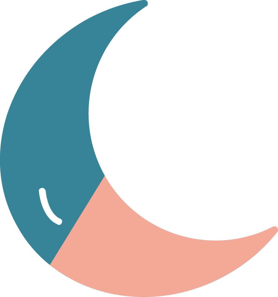 icono de dos colores de glifo de luna vector