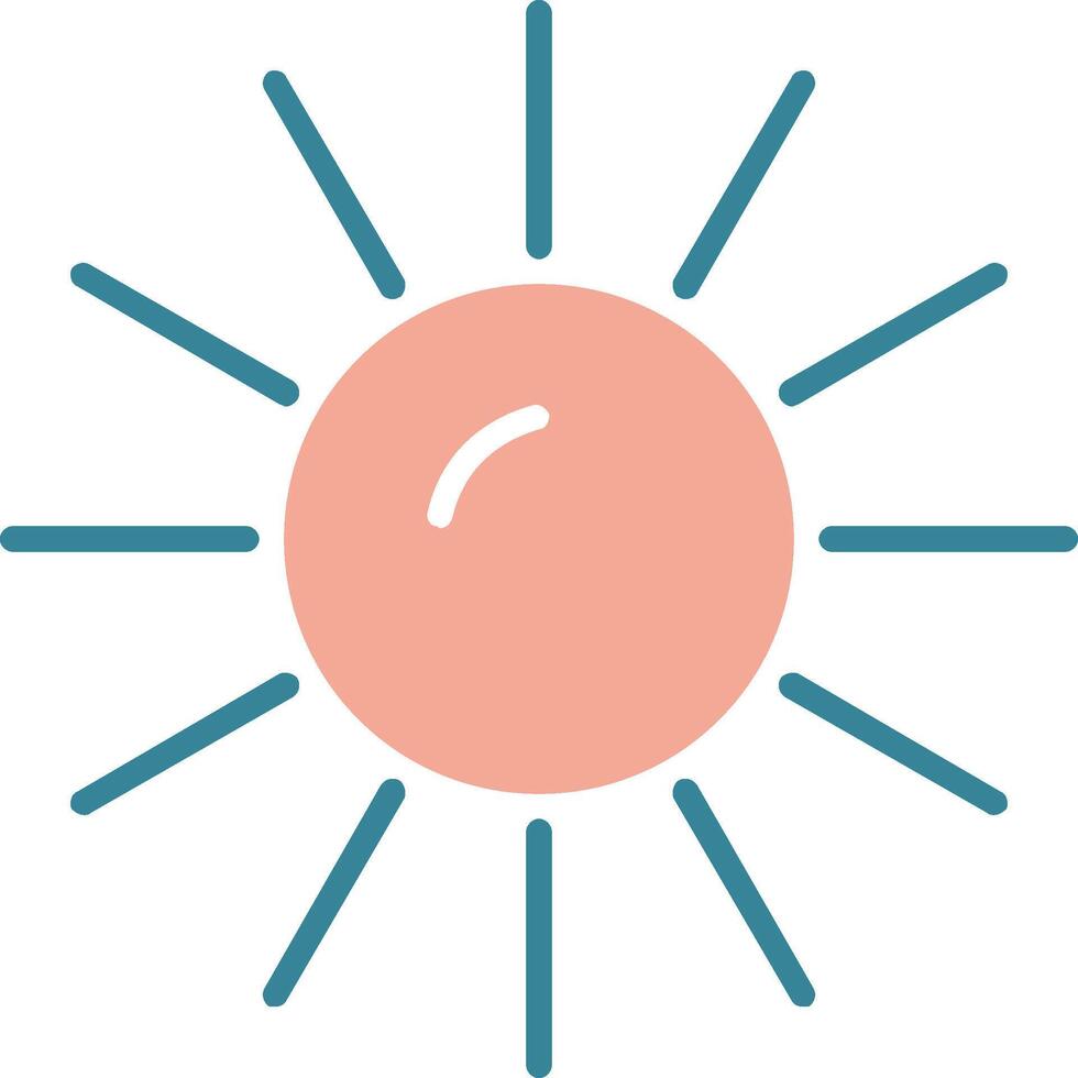 Sun Glyph Two Color Icon vector