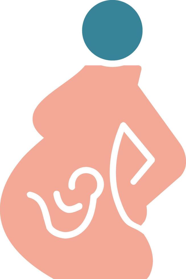 Pregnency Glyph Two Color Icon vector