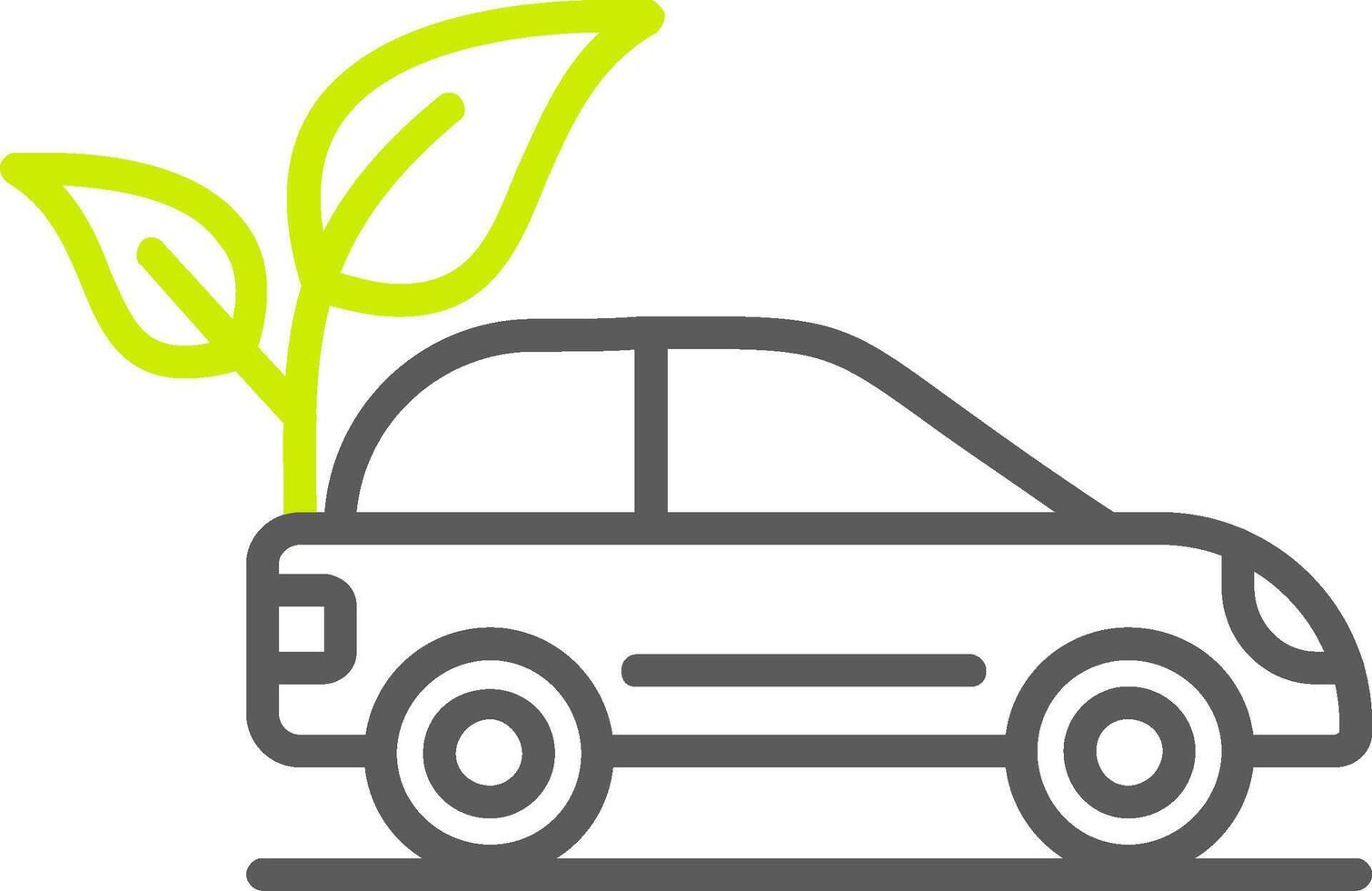 icono de dos colores de línea de coche ecológico vector