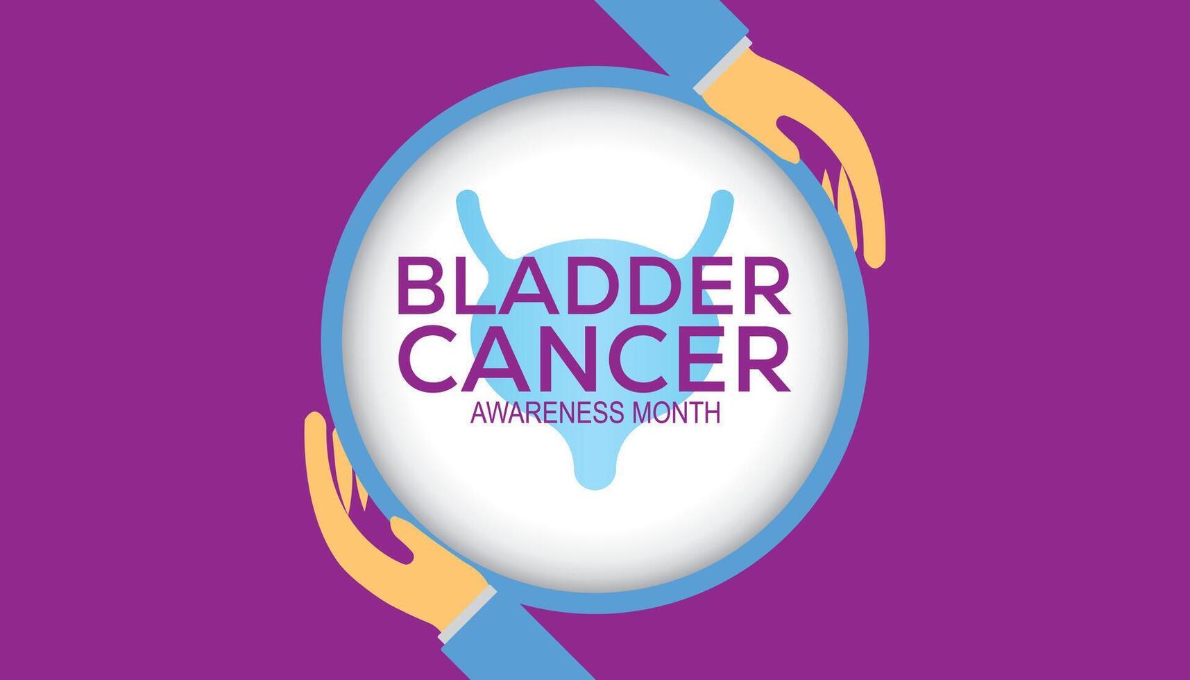 Bladder Cancer Awareness Month observed every year in May. Template for background, banner, card, poster with text inscription. vector