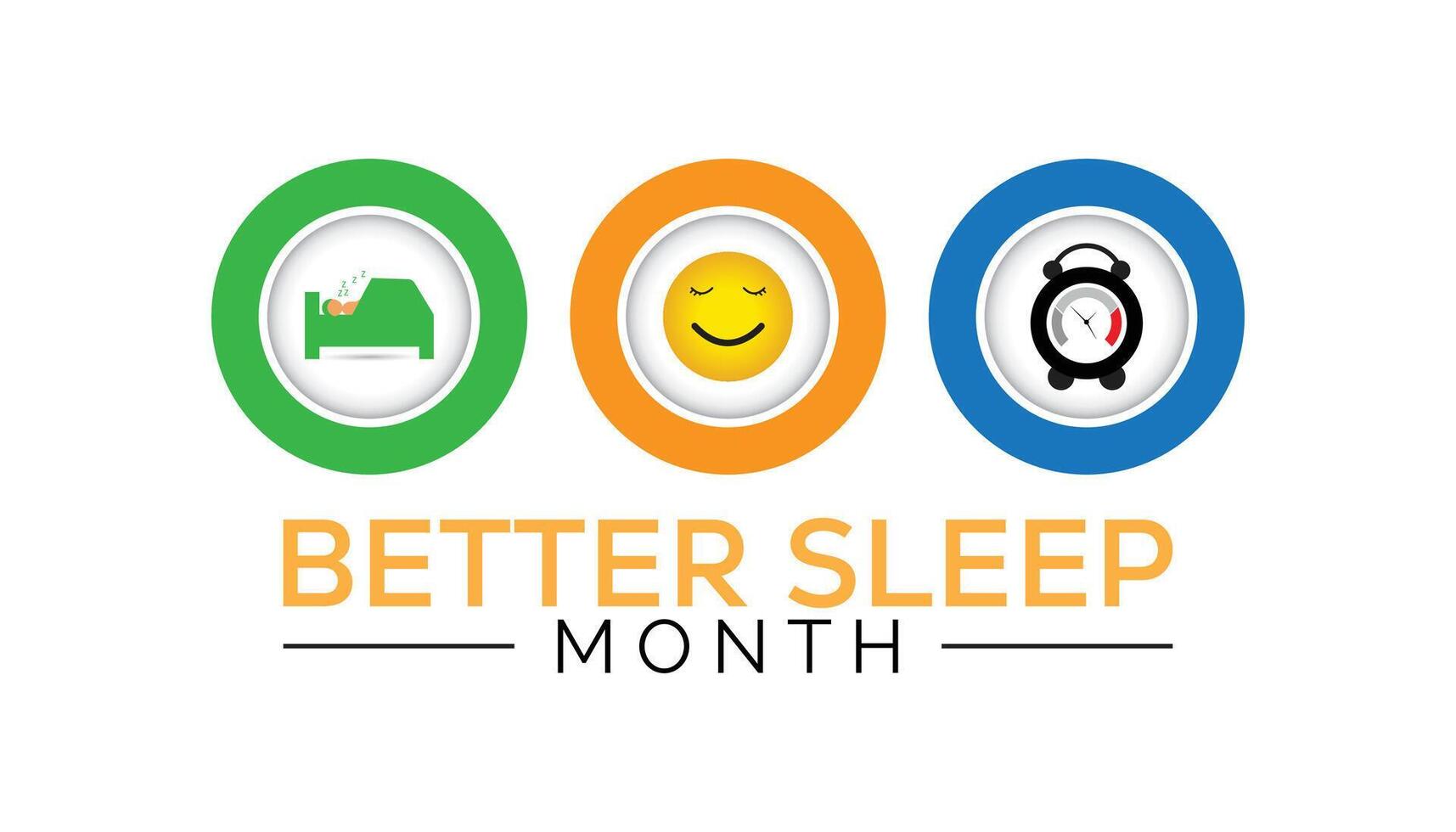 Better Sleep Month observed every year in May. Template for background, banner, card, poster with text inscription. vector