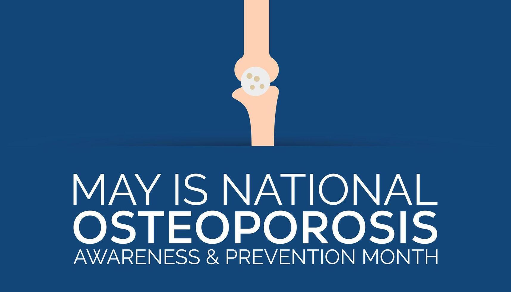 National Osteoporosis Awareness and prevention month observed every year in May. Template for background, banner, card, poster with text inscription. vector