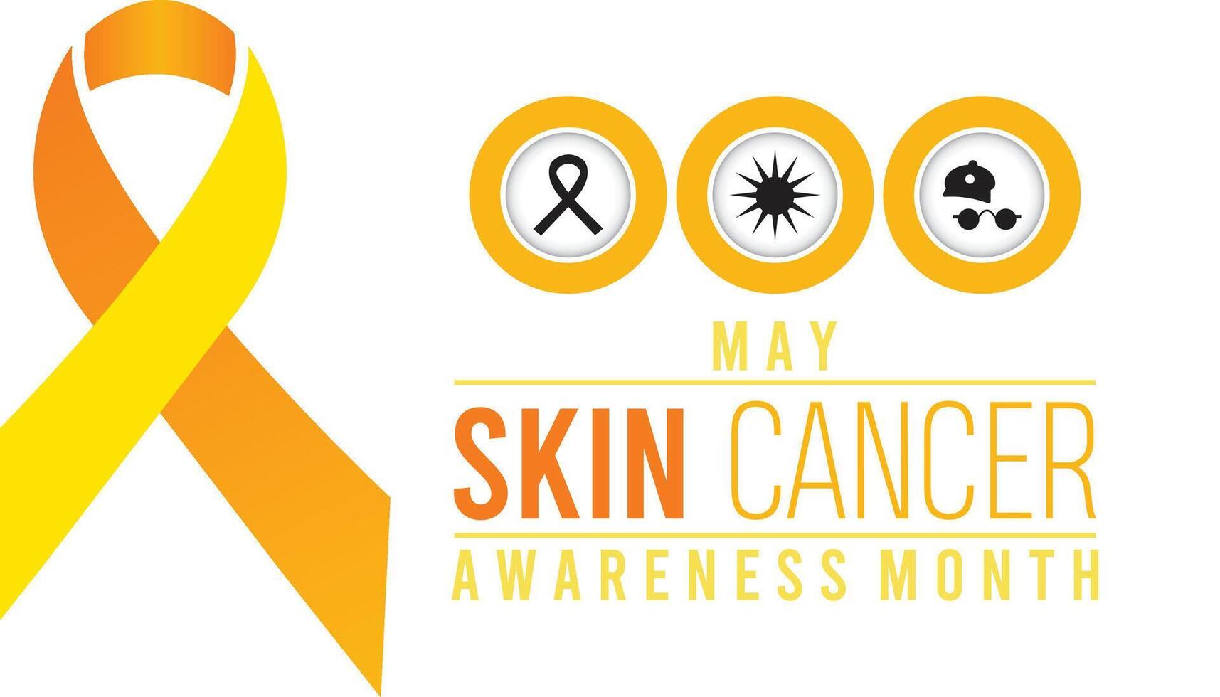 Skin Cancer Prevention and Awareness Month observed every year in May. Template for background, banner, card, poster with text inscription. vector