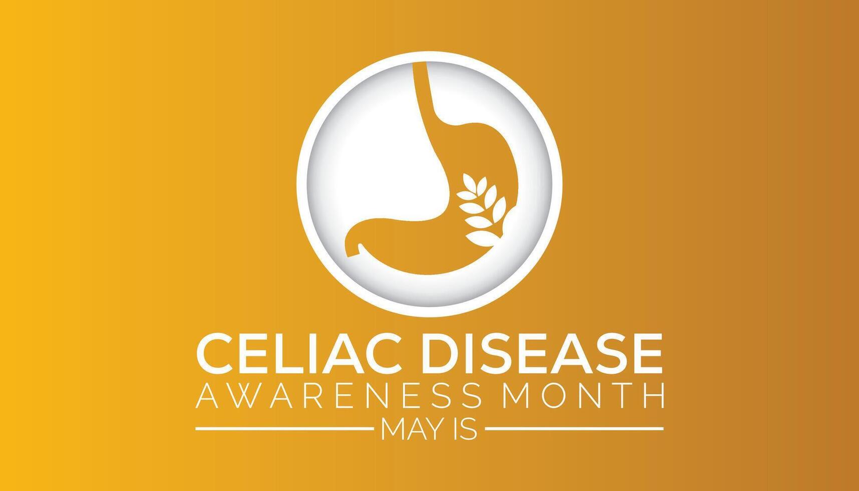 Celiac Disease Awareness Month observed every year in May. Template for background, banner, card, poster with text inscription. vector