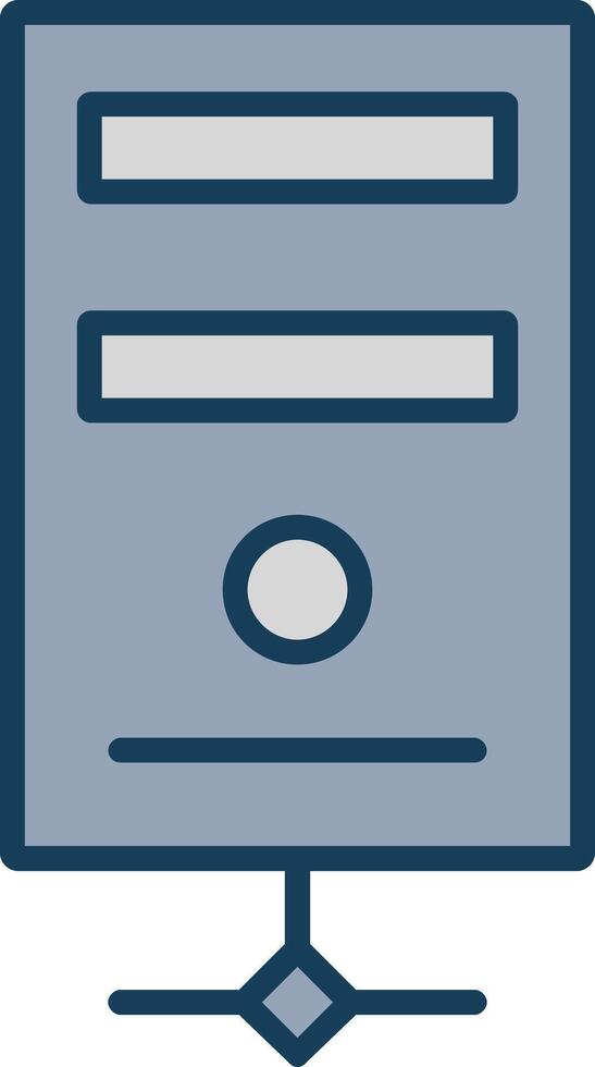 Server Line Filled Grey Icon vector