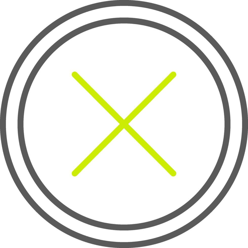 Cross Line Two Color Icon vector