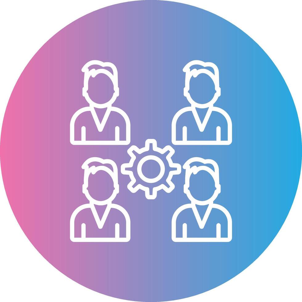 Pro Group Team Line Gradient Circle Icon vector