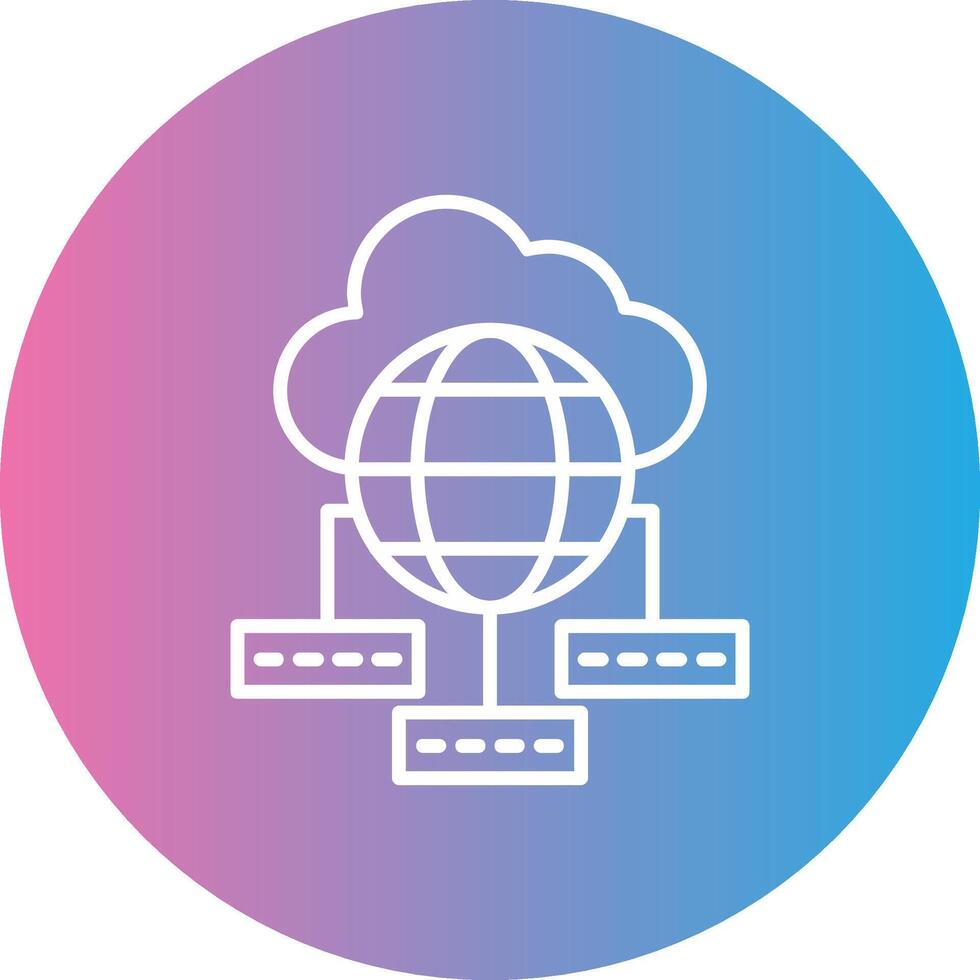 Data Sumit Line Gradient Circle Icon vector