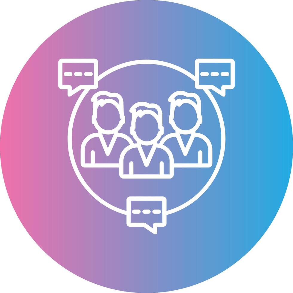 Seo Group Chat Line Gradient Circle Icon vector