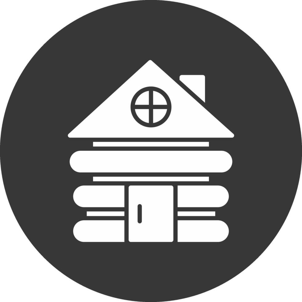 Cabin Glyph Inverted Icon vector