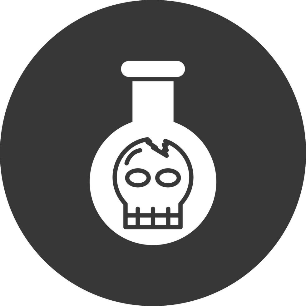 Poison Glyph Inverted Icon vector