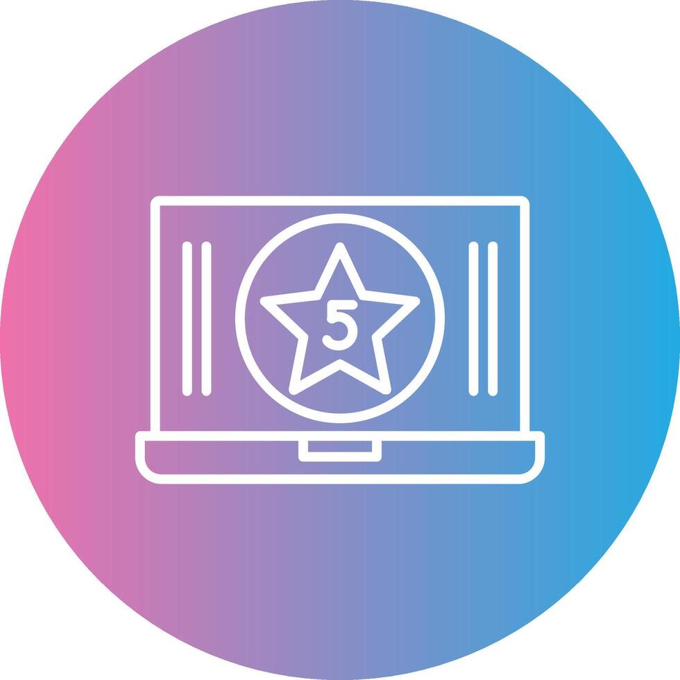 Five Star Content Line Gradient Circle Icon vector