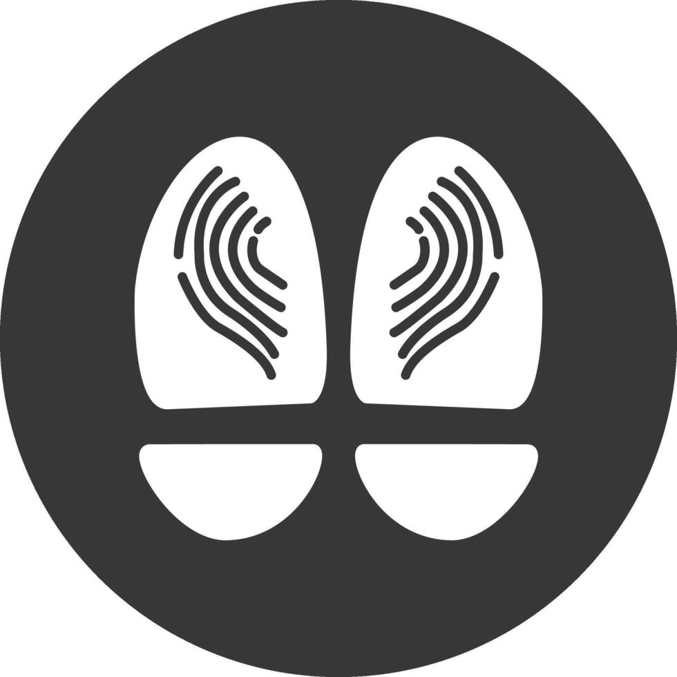 Footprint Glyph Inverted Icon vector