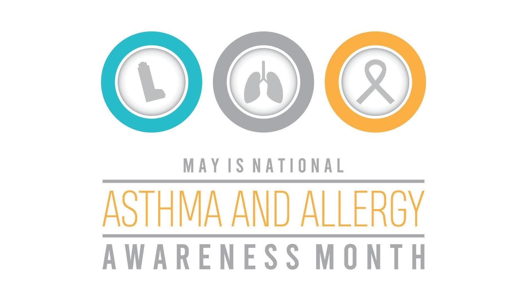 National Asthma and Allergy Awareness Month observed every year in May. Template for background, banner, card, poster with text inscription. vector