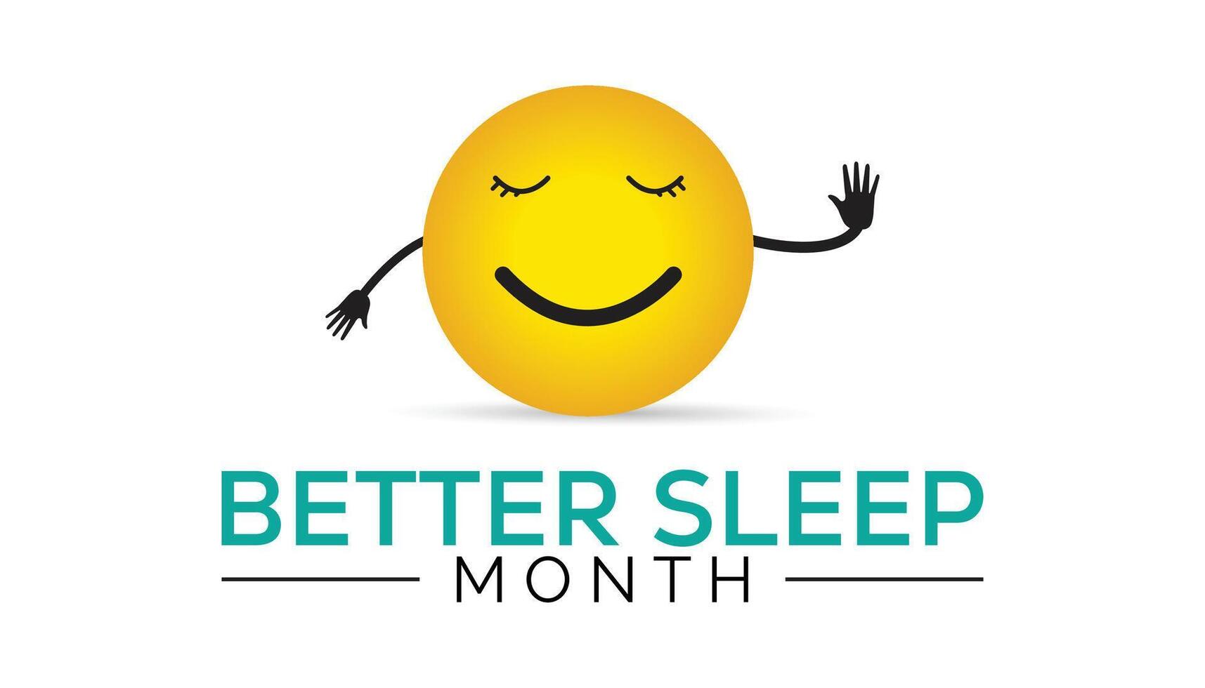 Better Sleep Month observed every year in May. Template for background, banner, card, poster with text inscription. vector