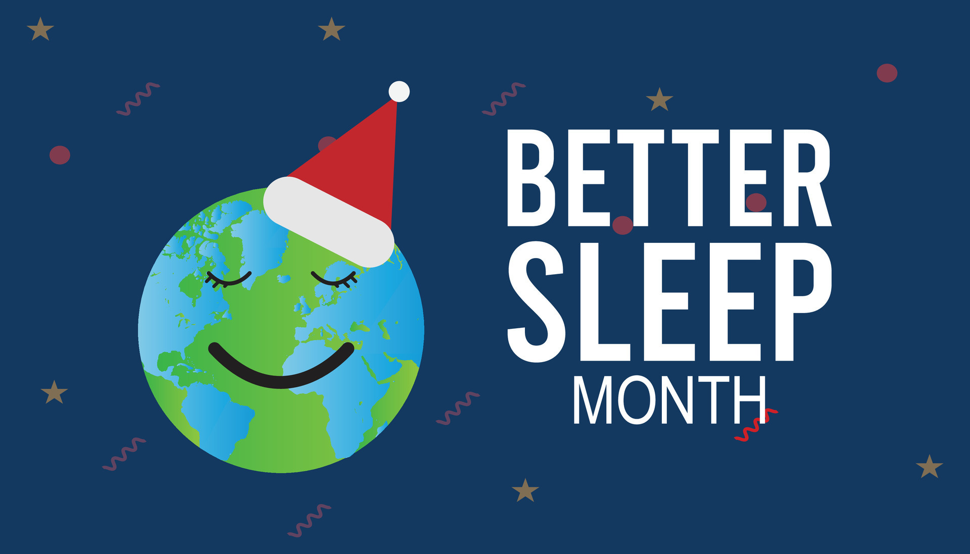 Better Sleep Month observed every year in May. Template for background, banner, card, poster