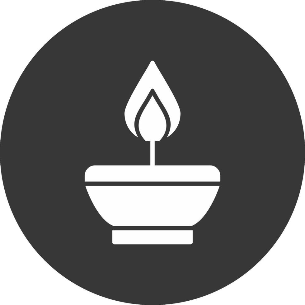 Oil Lamp Glyph Inverted Icon vector