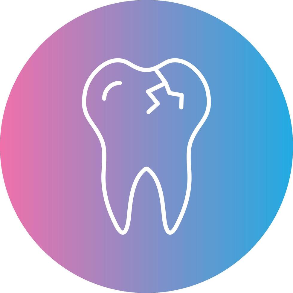 Broken Tooth Line Gradient Circle Icon vector