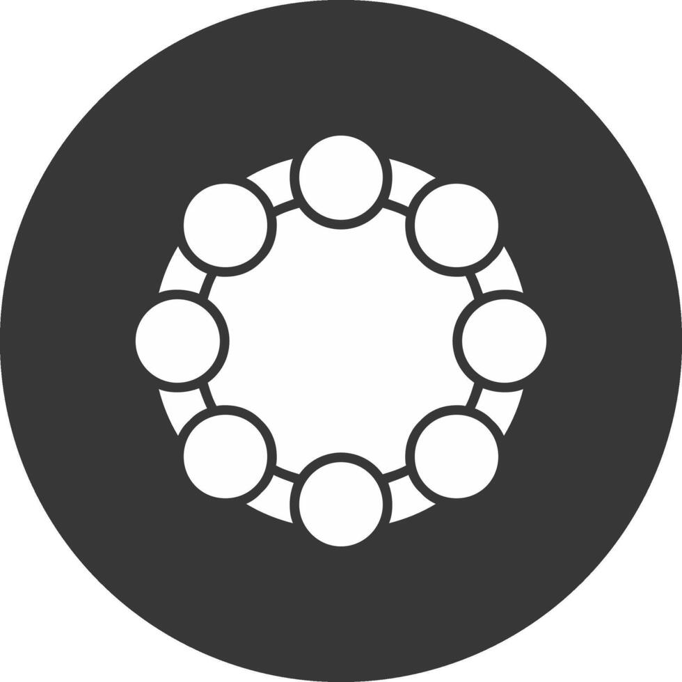 Tambourine Glyph Inverted Icon vector