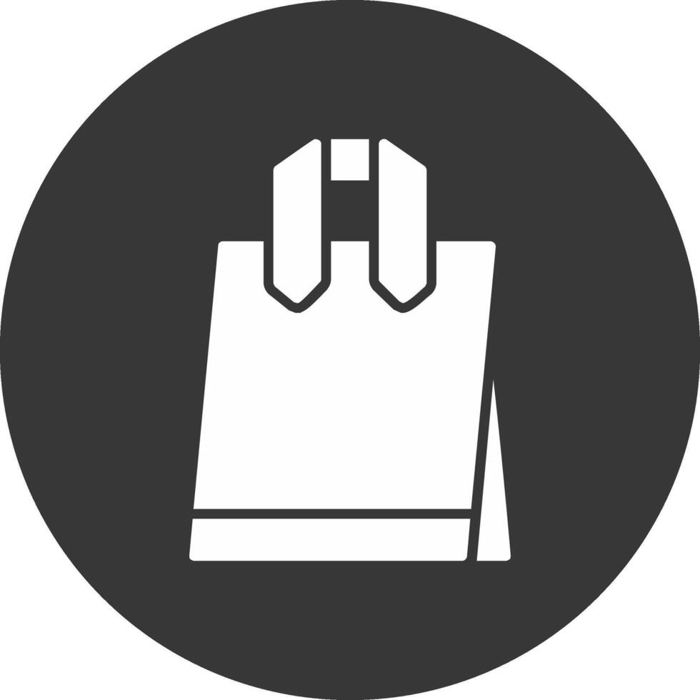 Tote Bag Glyph Inverted Icon vector