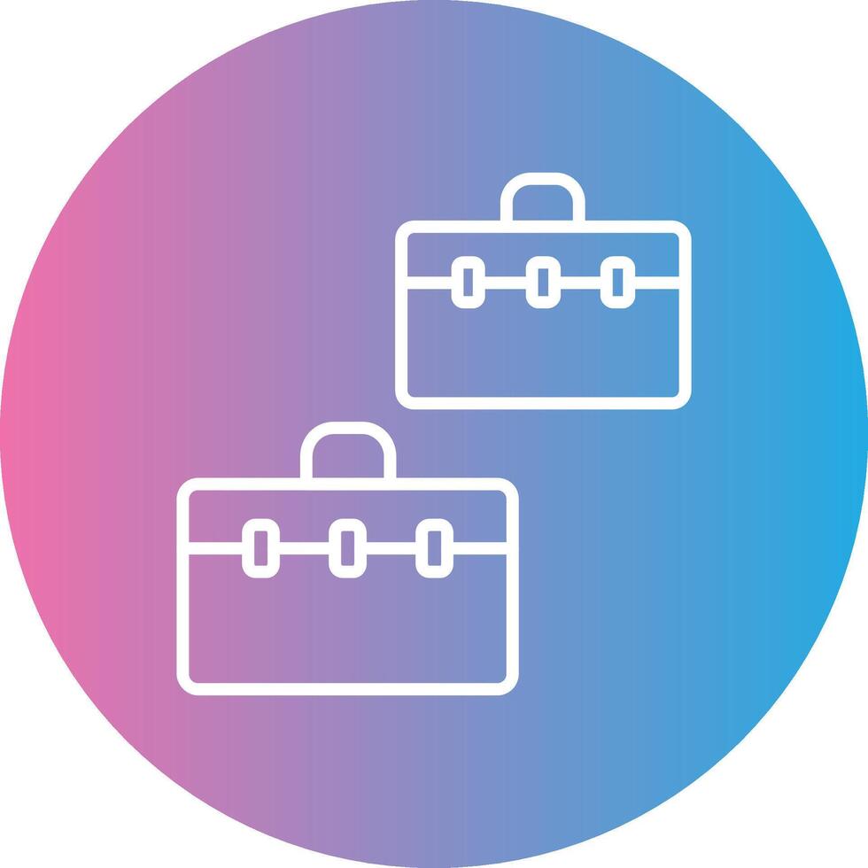 Suitcases Line Gradient Circle Icon vector