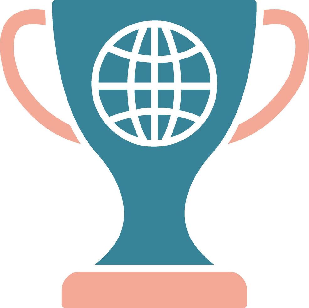 World Glyph Two Color Icon vector