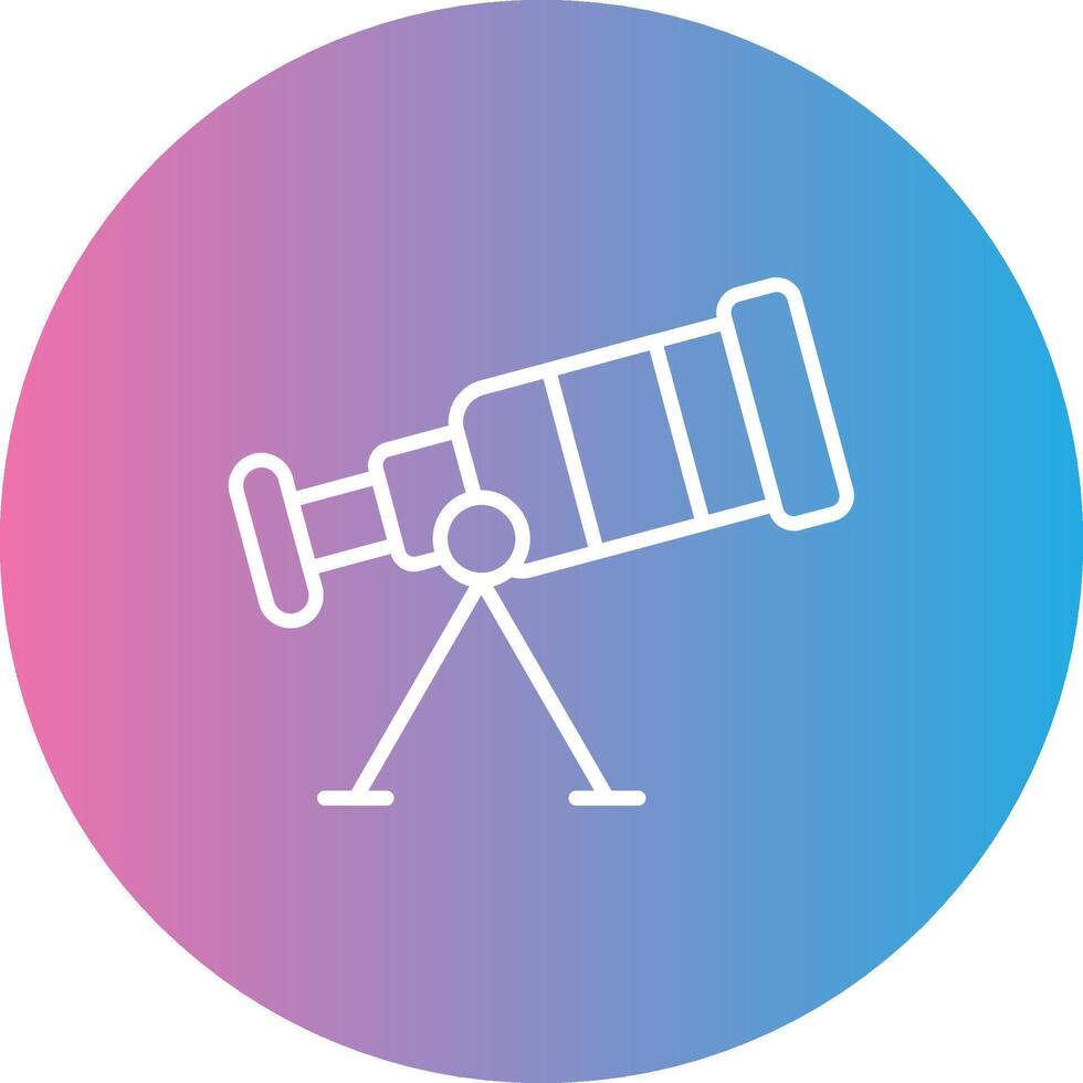 Telescope Line Gradient Circle Icon vector