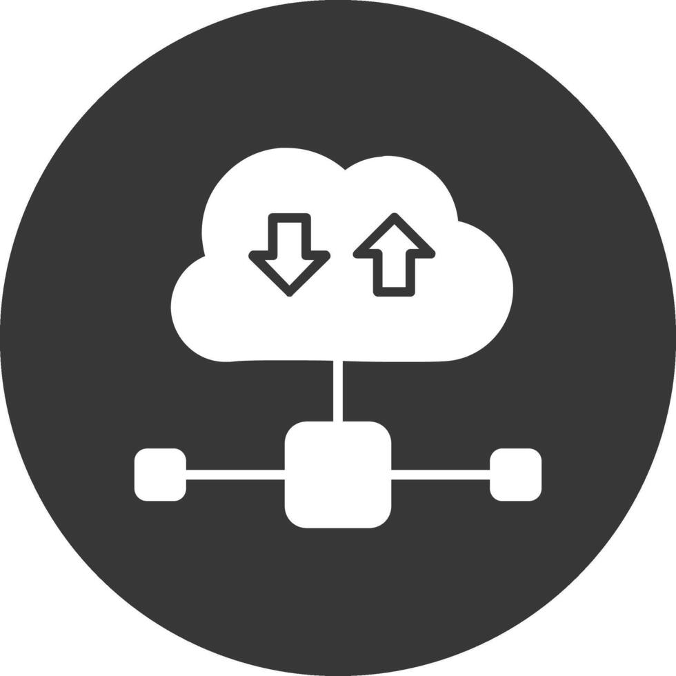 Cloud Glyph Inverted Icon vector